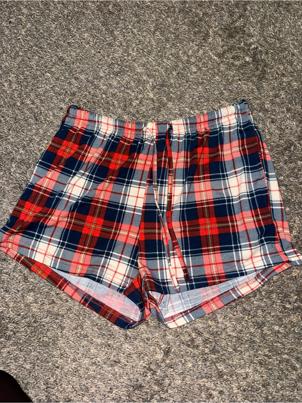 Red & Navy Plaid Women’s Lounge Shorts